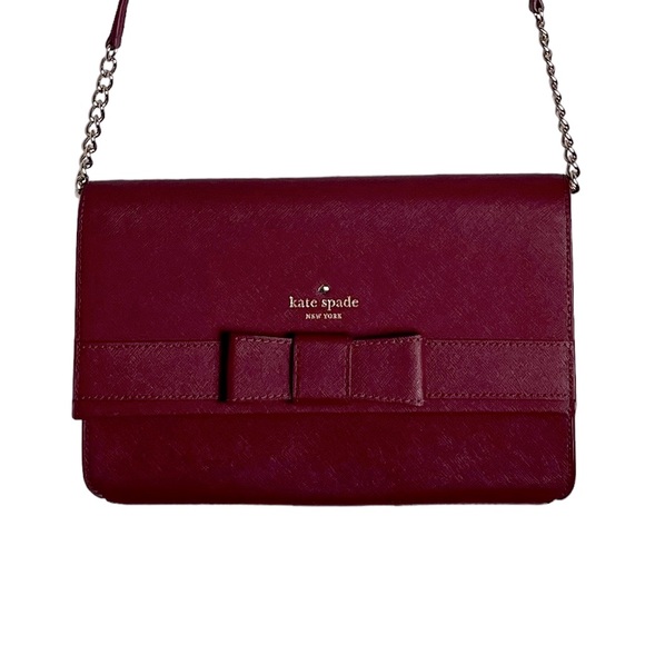 kate spade Handbags - Kate Spade Veronique Kirk Park Shoulder Bag w/Bow on front - Rich Plum Color